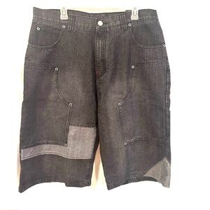 NBN Gear NWT Denim Shorts Size 38 Black Gray Skater Grunge Hip Hop